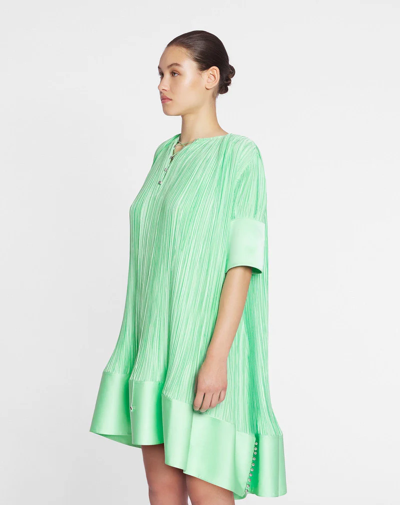 LANVIN WOMEN'S ACQUA PLEATED SHORT CASCADE DRESS - Image 3