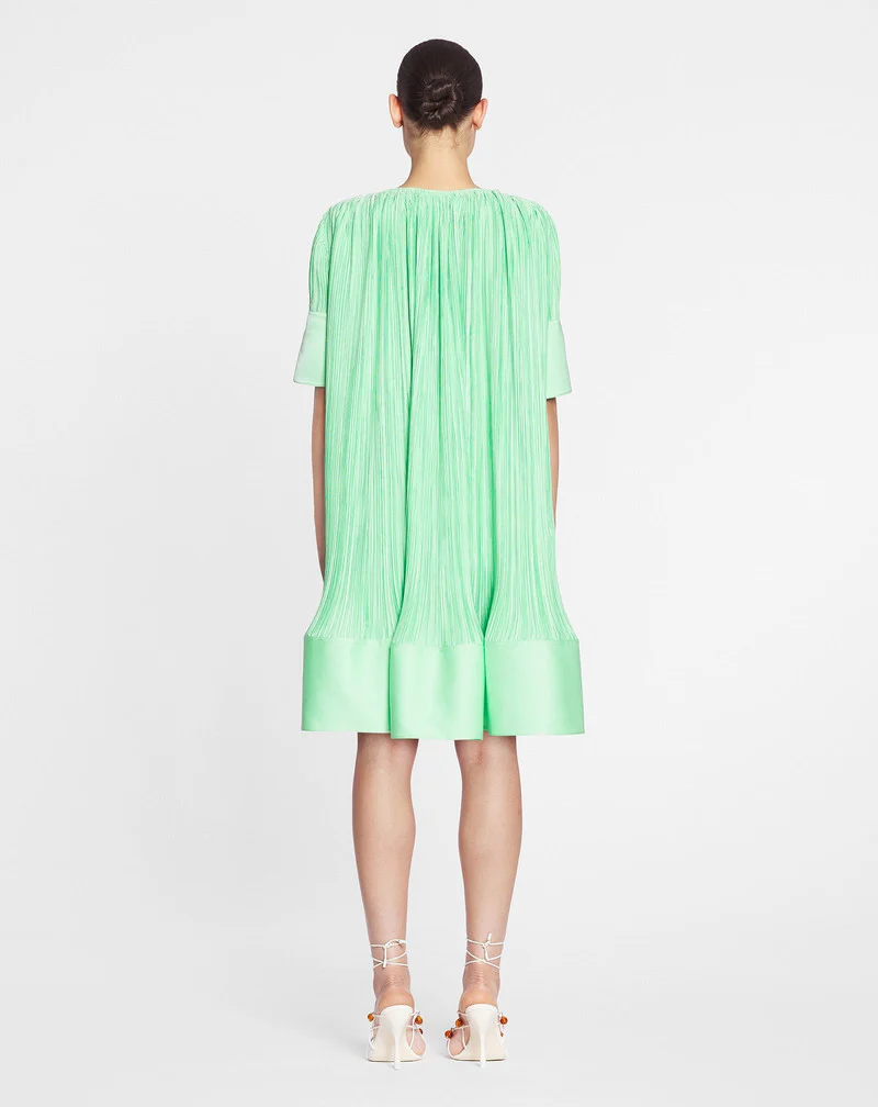 LANVIN WOMEN'S ACQUA PLEATED SHORT CASCADE DRESS - Image 4