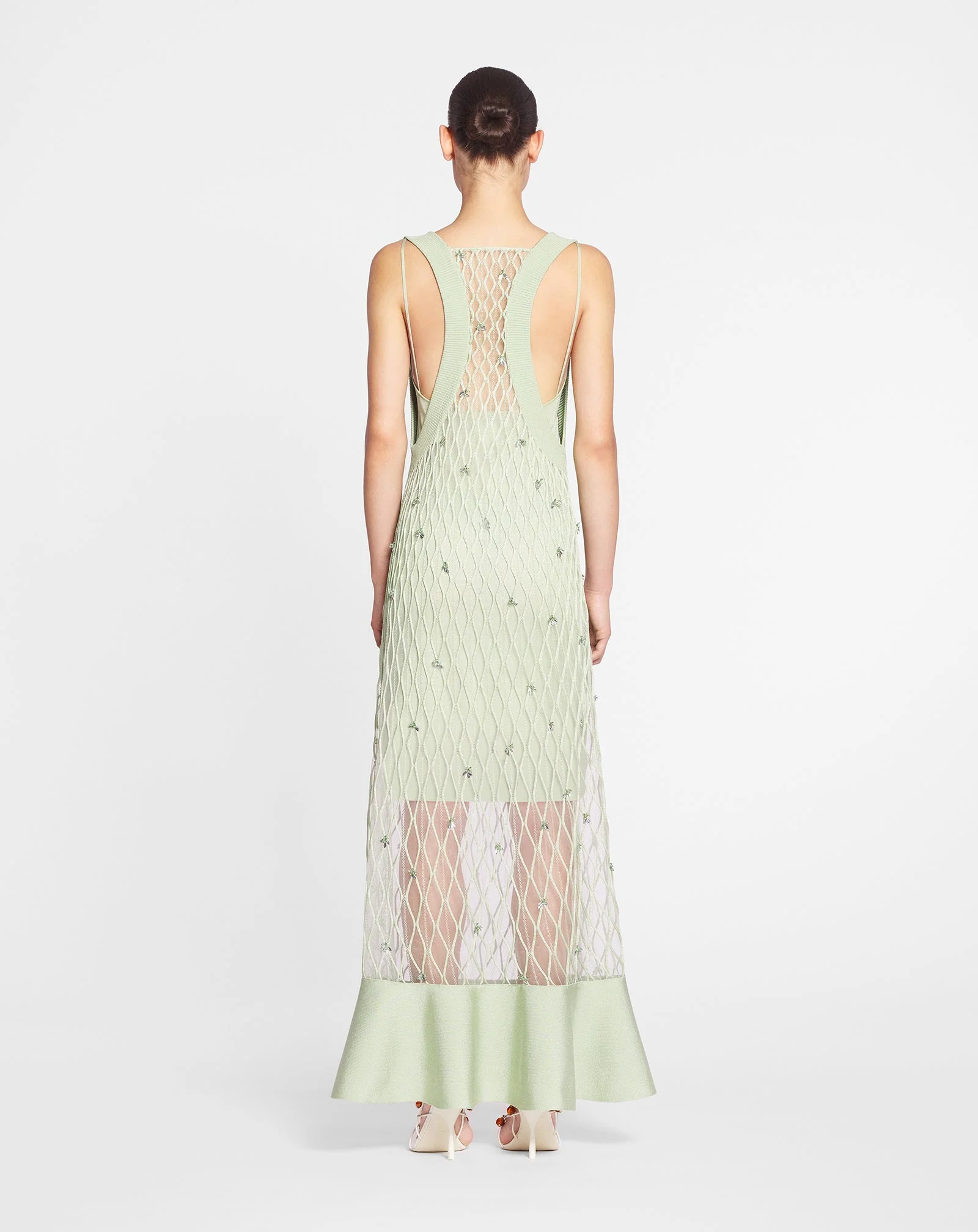 LANVIN WOMEN'S AMANDE EMBROIDERED CAGE KNIT DRESS - Image 4