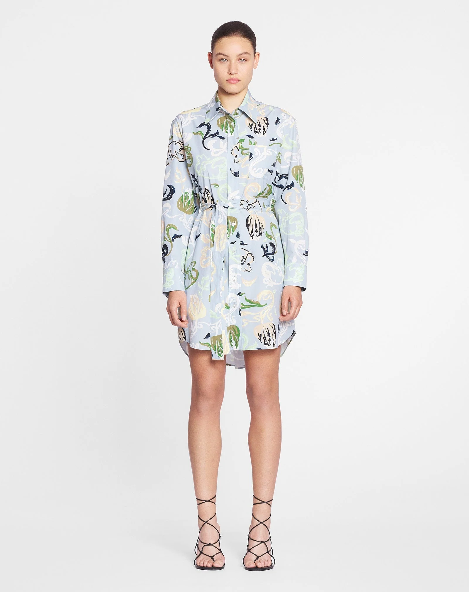 LANVIN WOMEN'S AZUR ABSTRACT PRINT TIE-WAIST DRESS - Image 2