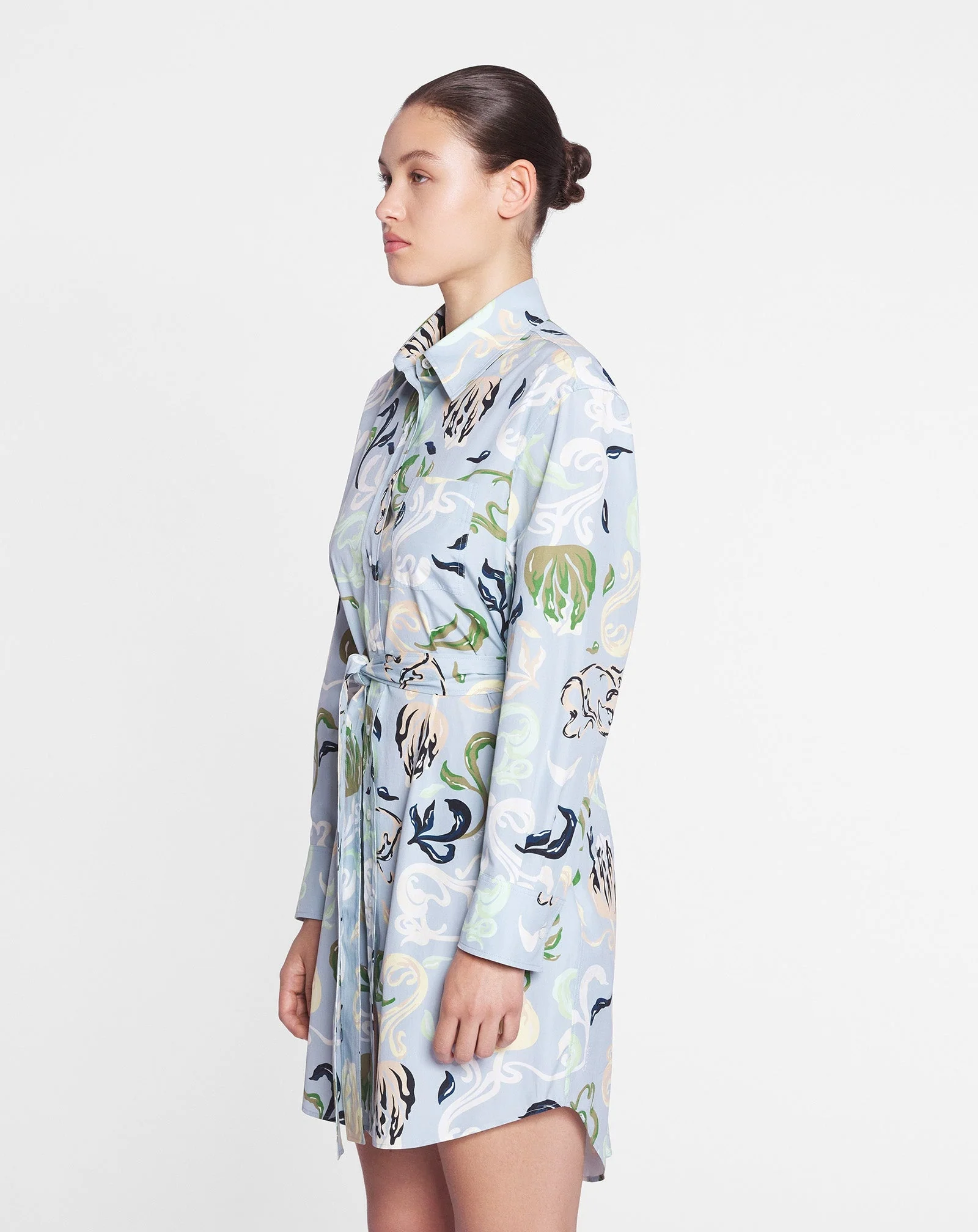 LANVIN WOMEN'S AZUR ABSTRACT PRINT TIE-WAIST DRESS - Image 3