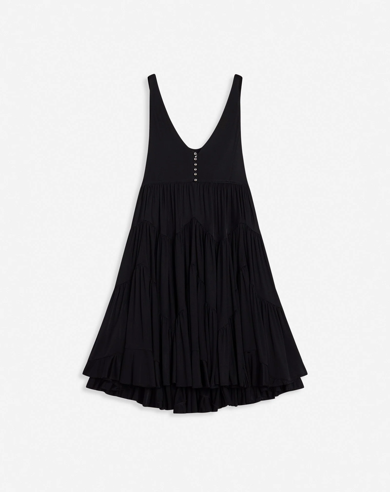 LANVIN WOMEN'S BLACK SLEEVELESS GATHERED SHORT DRESS