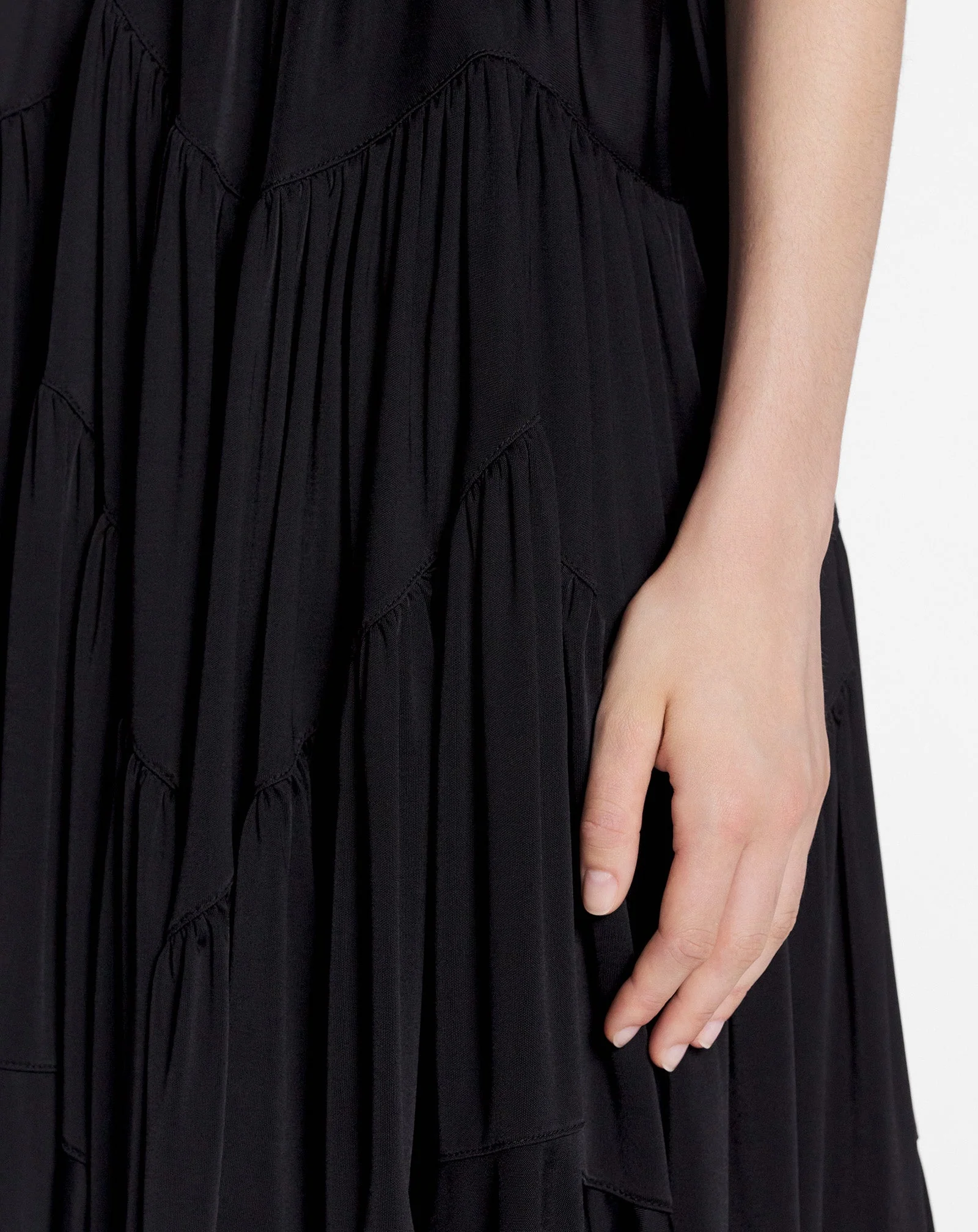 LANVIN WOMEN'S BLACK SLEEVELESS GATHERED SHORT DRESS - Image 6
