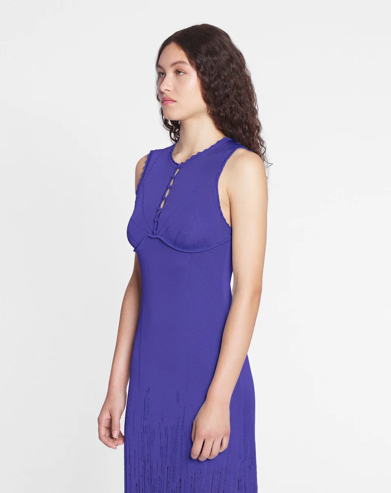 LANVIN WOMEN'S BLEUET SLEEVELESS MIDI DRESS - Image 3