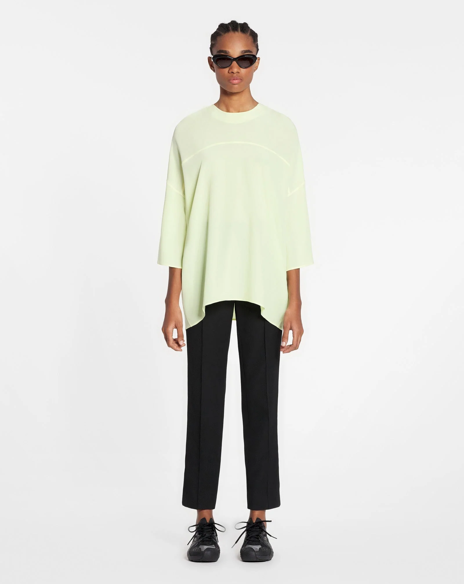 LANVIN WOMEN'S CITRON SILK ROUND NECK BLOUSE - Image 2