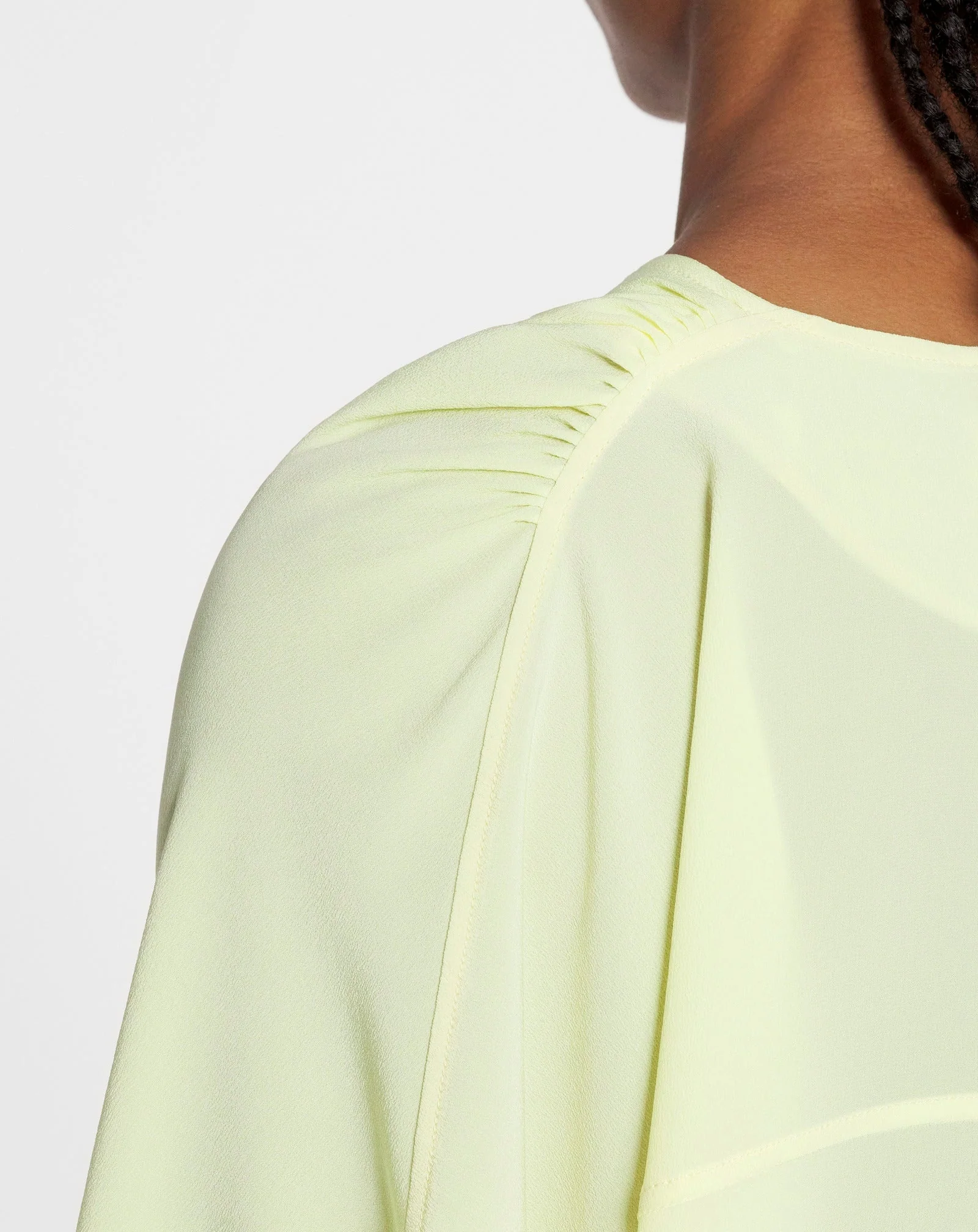 LANVIN WOMEN'S CITRON SILK ROUND NECK BLOUSE - Image 5