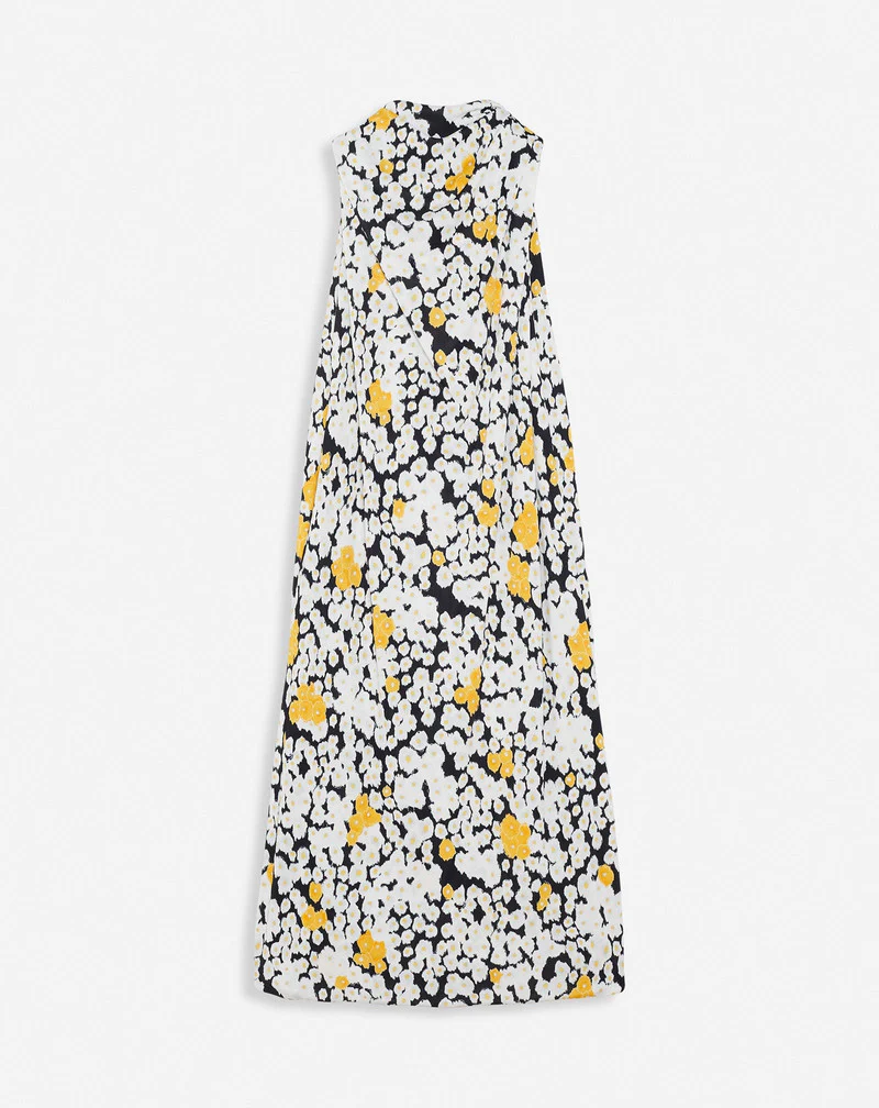 LANVIN WOMEN'S FLORAL KNEE-LENGTH TWISTED BACK DRESS
