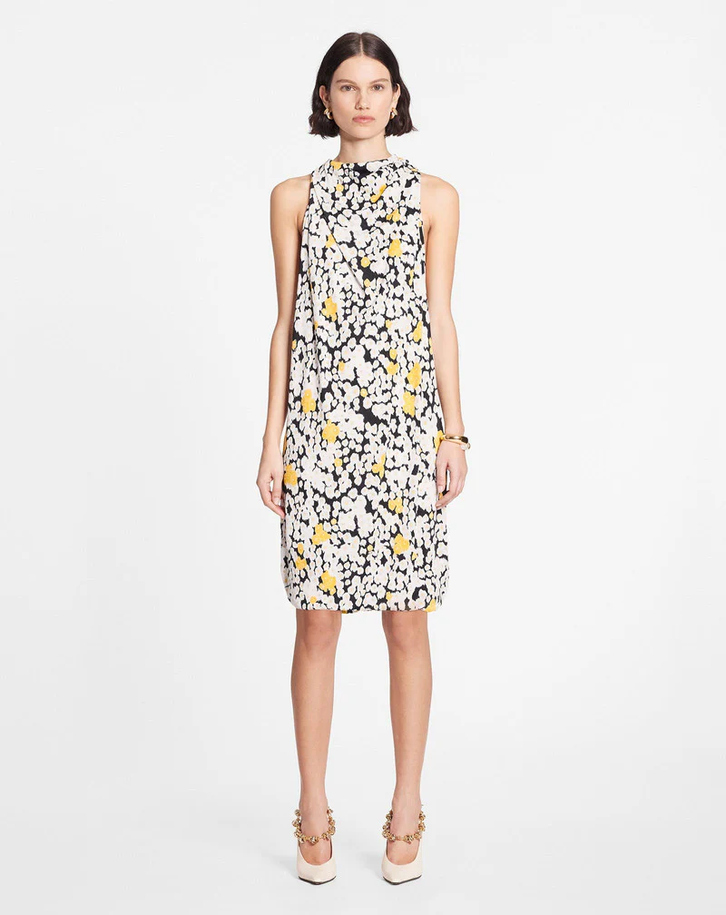 LANVIN WOMEN'S FLORAL KNEE-LENGTH TWISTED BACK DRESS - Image 2
