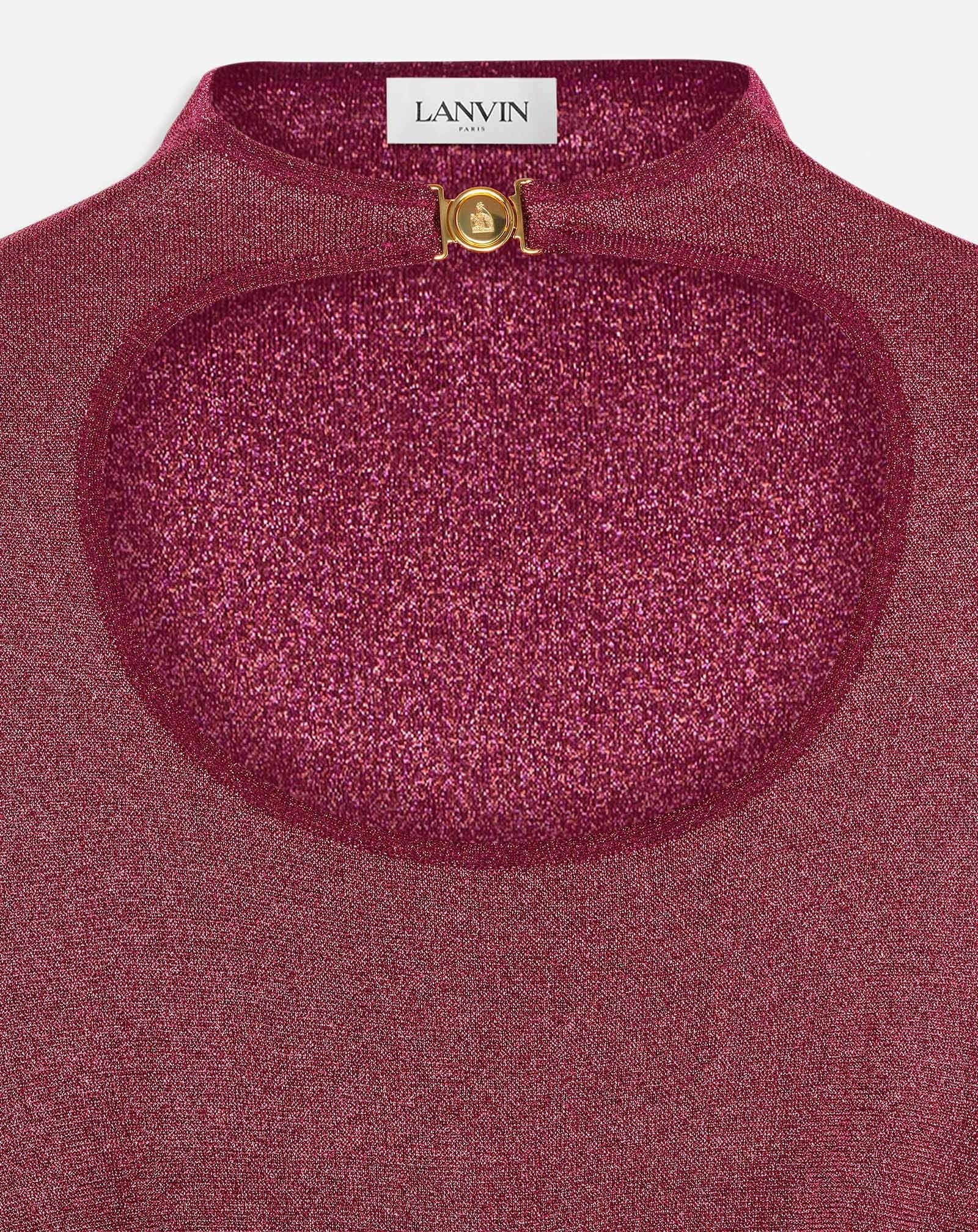 LANVIN WOMEN'S FUCHSIA FINE RIB MIDI DRESS - Image 3