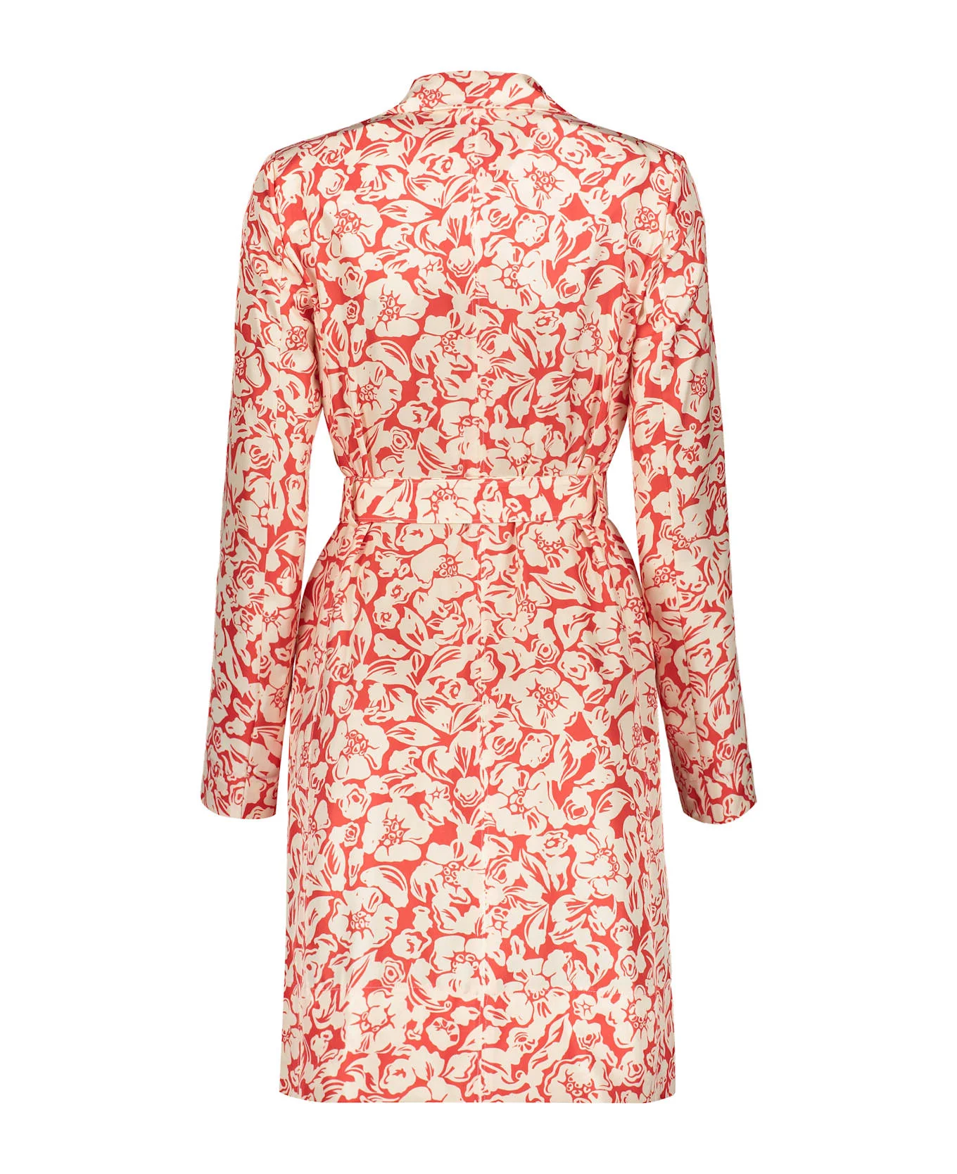 LANVIN WOMEN'S RED SILK FLORAL WRAP MIDI DRESS - Image 4