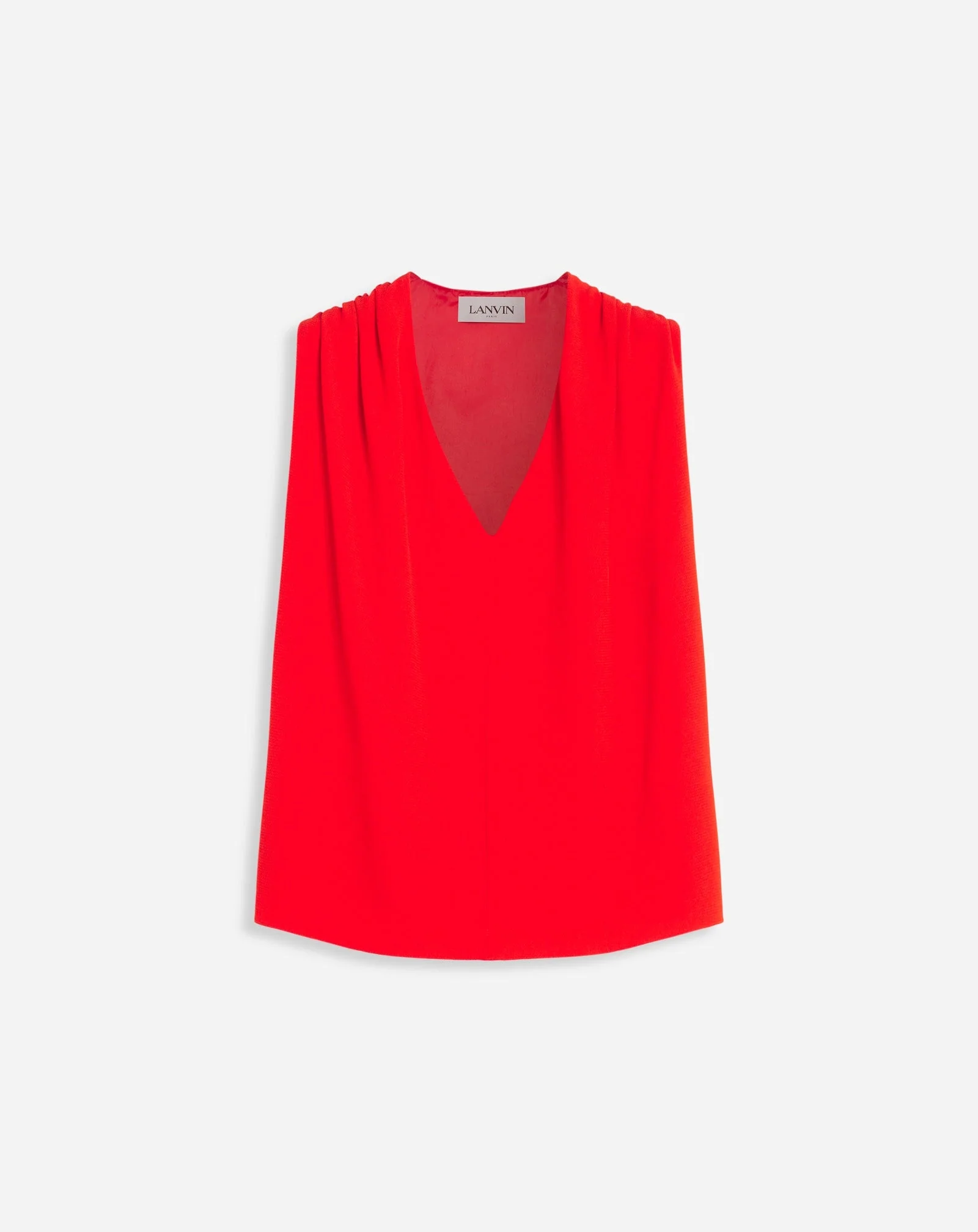 LANVIN WOMEN'S RED SILK SLEEVELESS BLOUSE