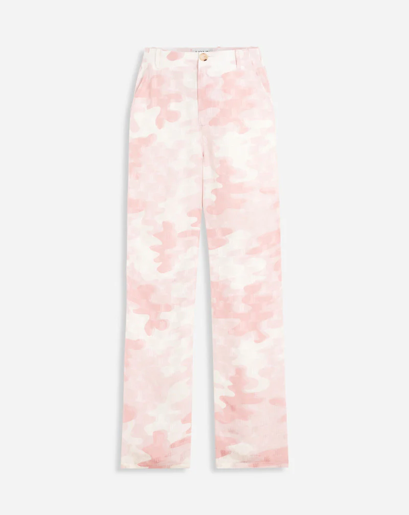 LANVIN WOMEN'S ROSE PALE SILK CARGO TROUSERS