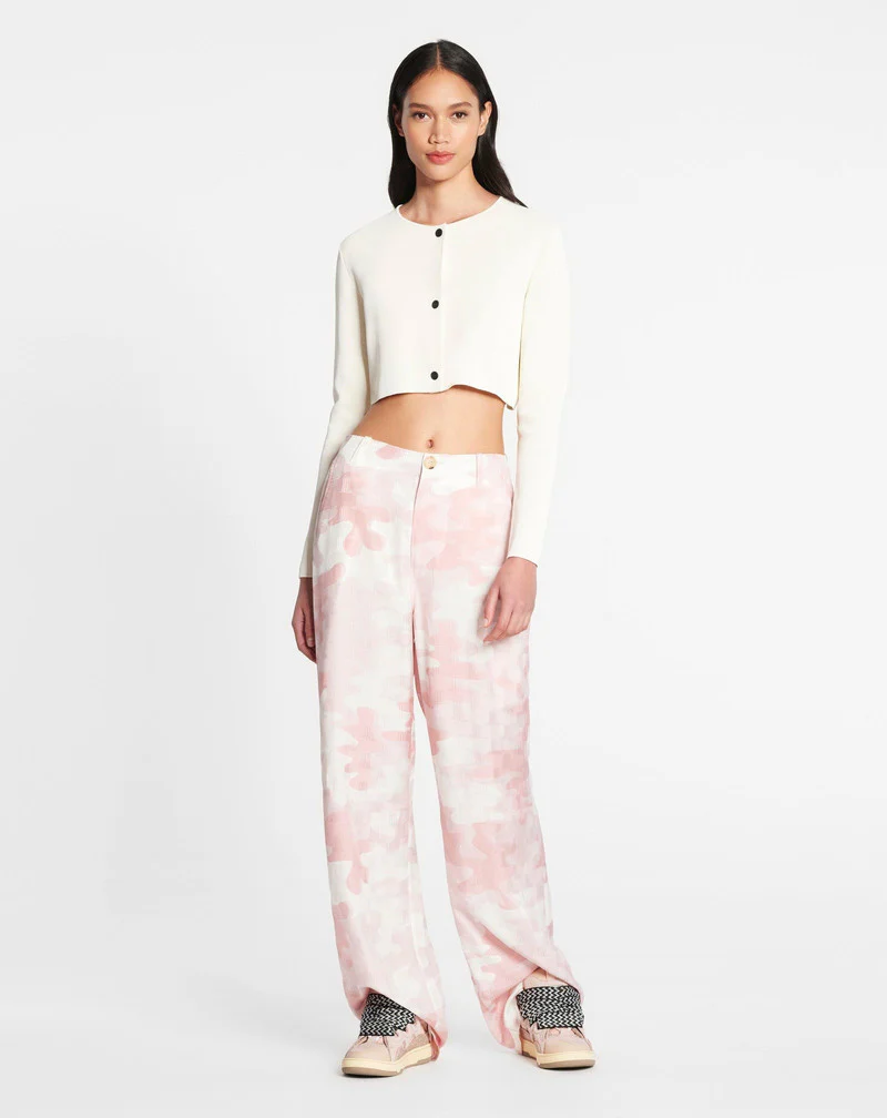 LANVIN WOMEN'S ROSE PALE SILK CARGO TROUSERS - Image 3
