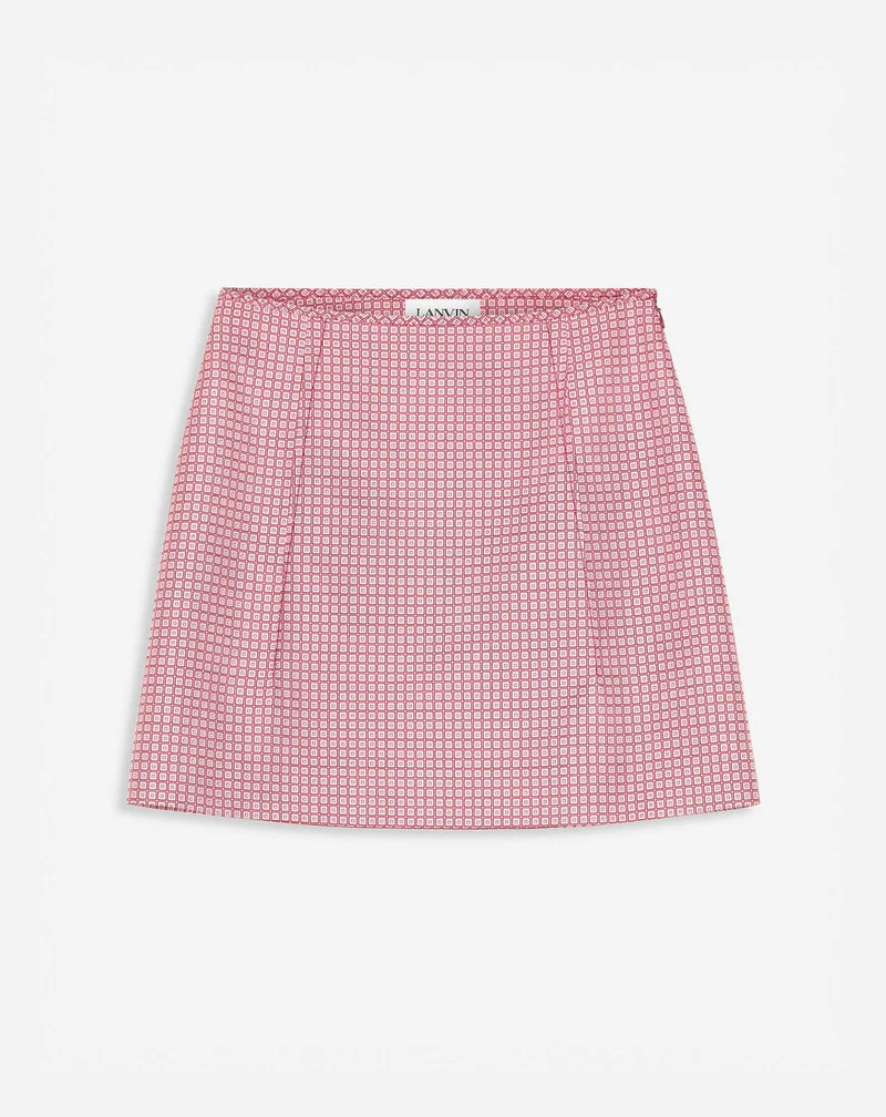 LANVIN WOMEN'S ROSEWOOD SILK A-LINE SHORT SKIRT
