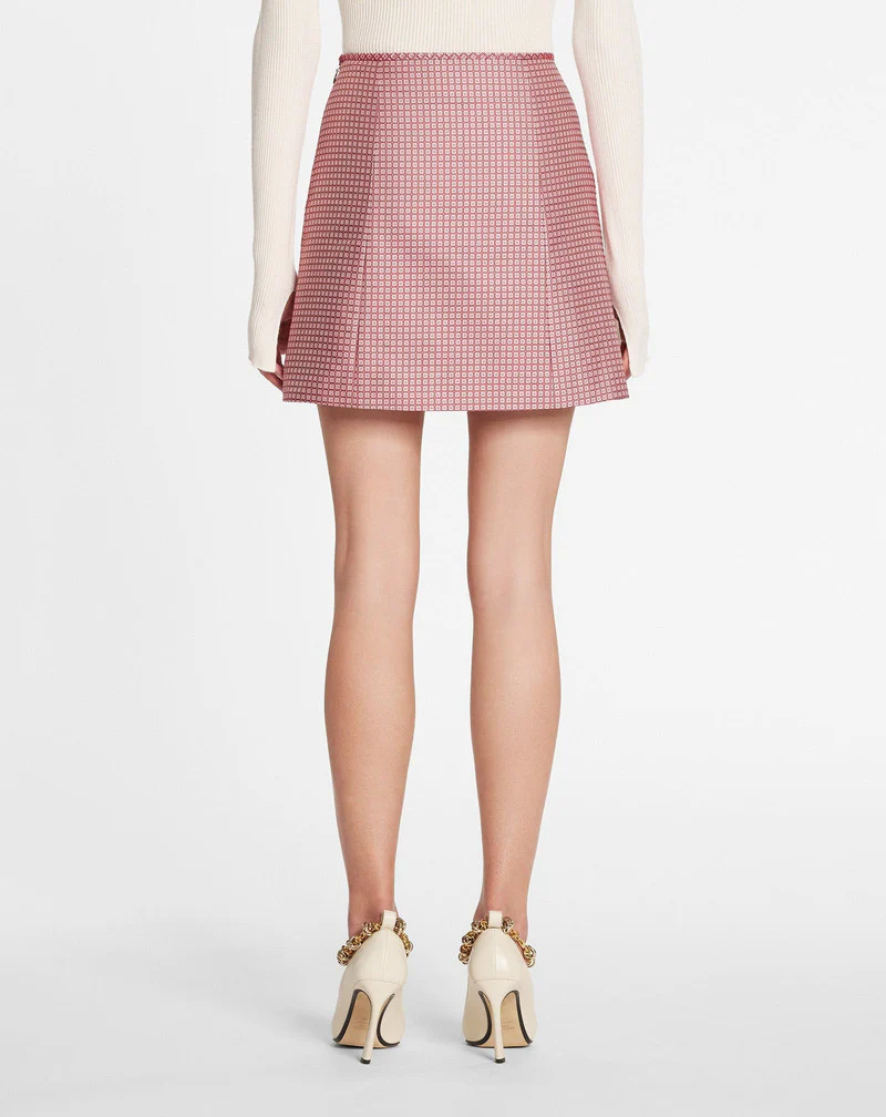 LANVIN WOMEN'S ROSEWOOD SILK A-LINE SHORT SKIRT - Image 4