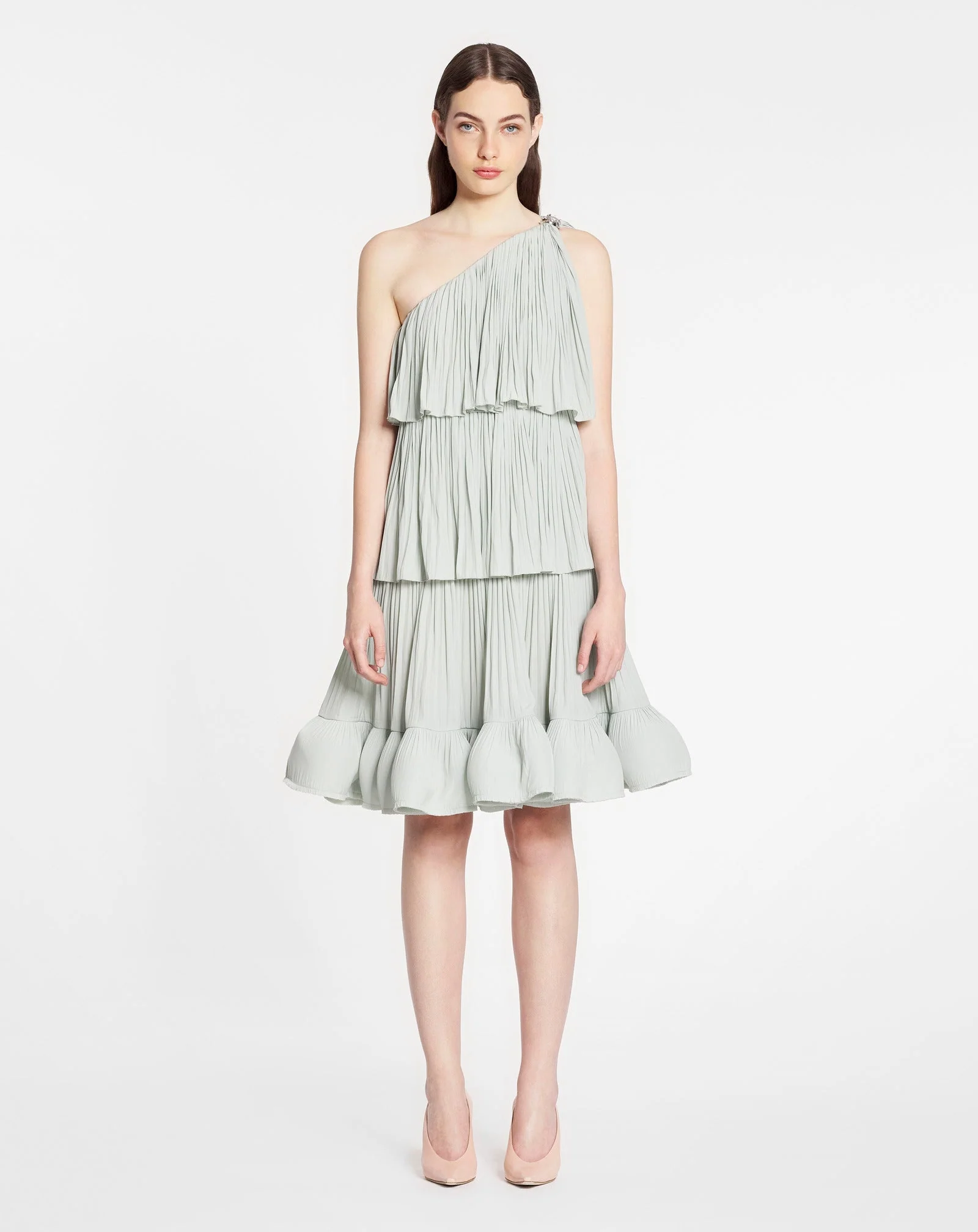LANVIN WOMEN'S SAGE ASYMMETRIC RUFFLED LAYERED DRESS - Image 2