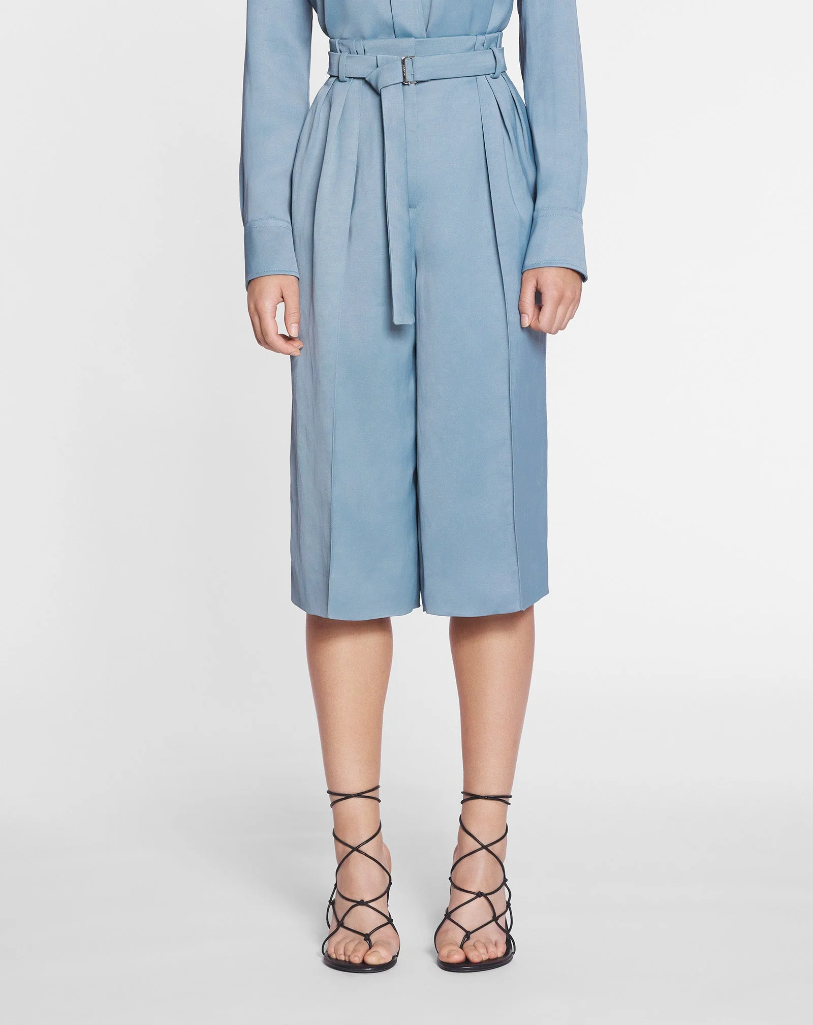 LANVIN WOMEN'S SKY BLUE WIDE-LEG TAILORED TROUSERS - Image 3