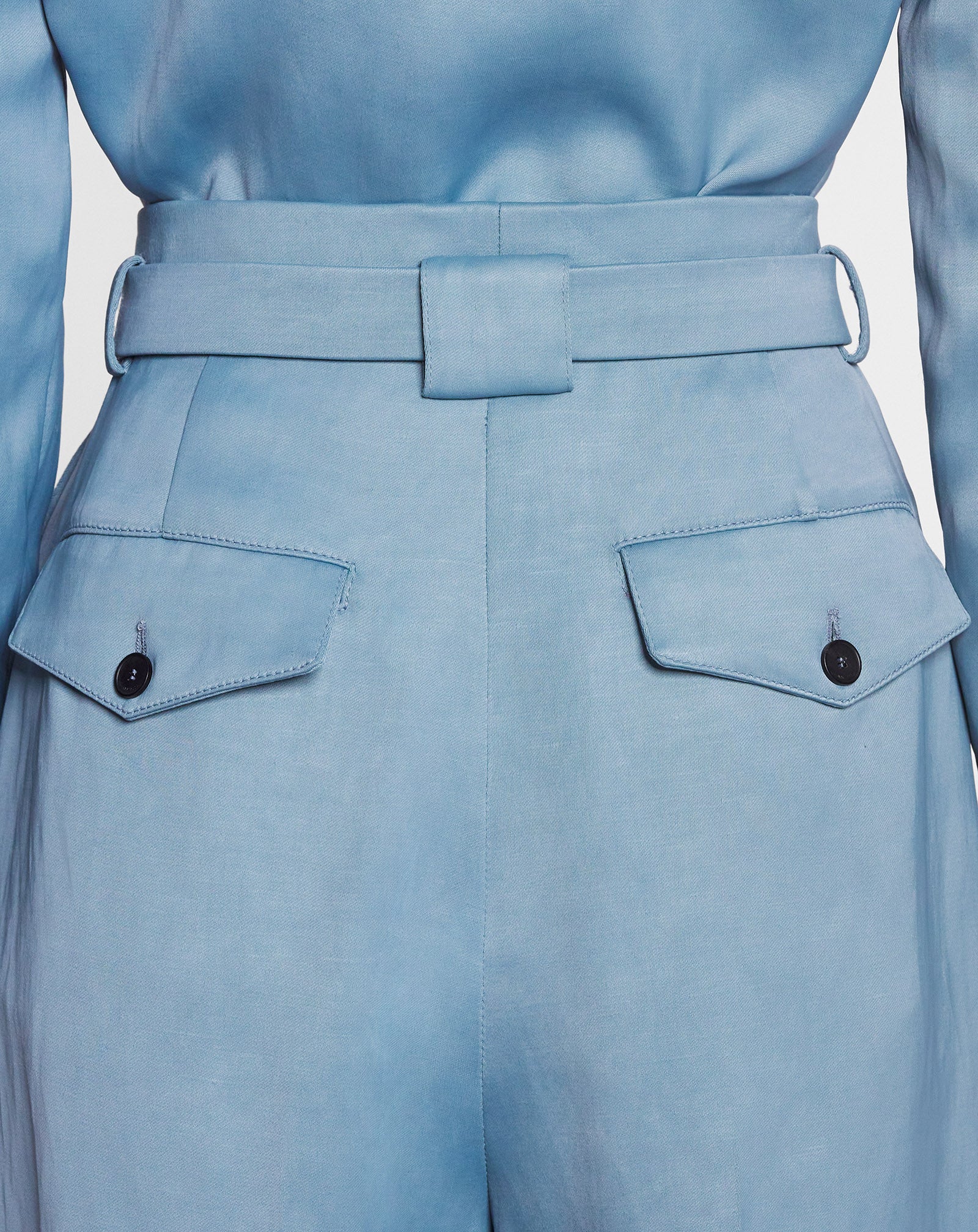LANVIN WOMEN'S SKY BLUE WIDE-LEG TAILORED TROUSERS - Image 5