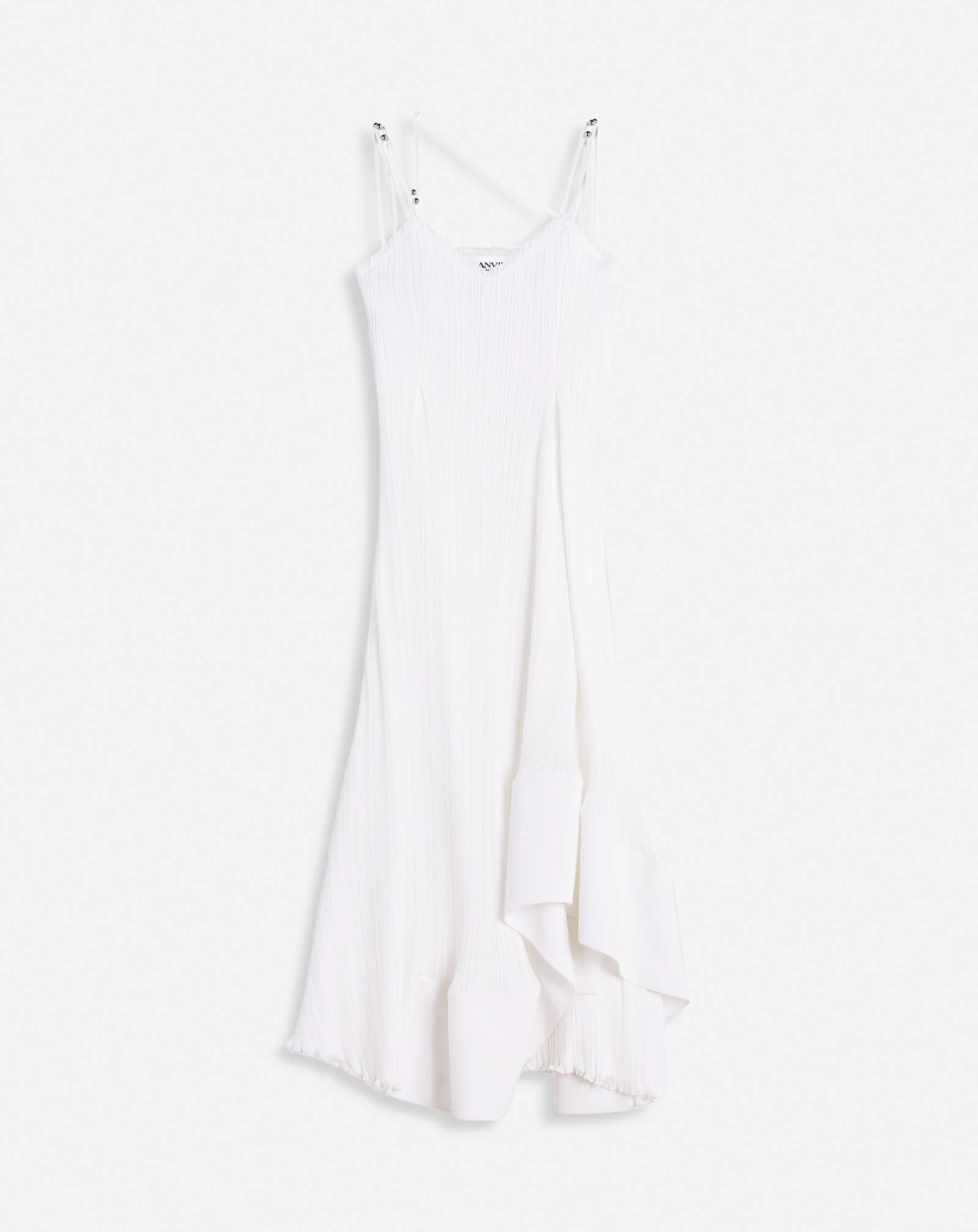 LANVIN WOMEN'S WHITE PLEATED STRAP LONG DRESS