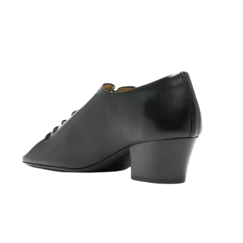 LEMAIRE Leather Derby Pumps BK999 Black - Image 3