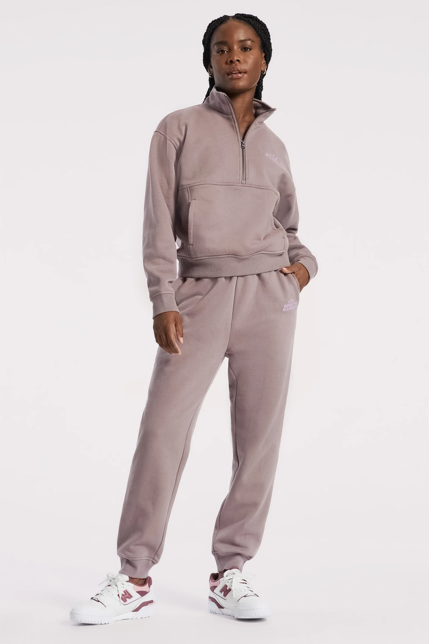 BANDIER Les Sports Bandier 1/2 Zip Sweatshirt - Iron/regal Orchid - Image 3