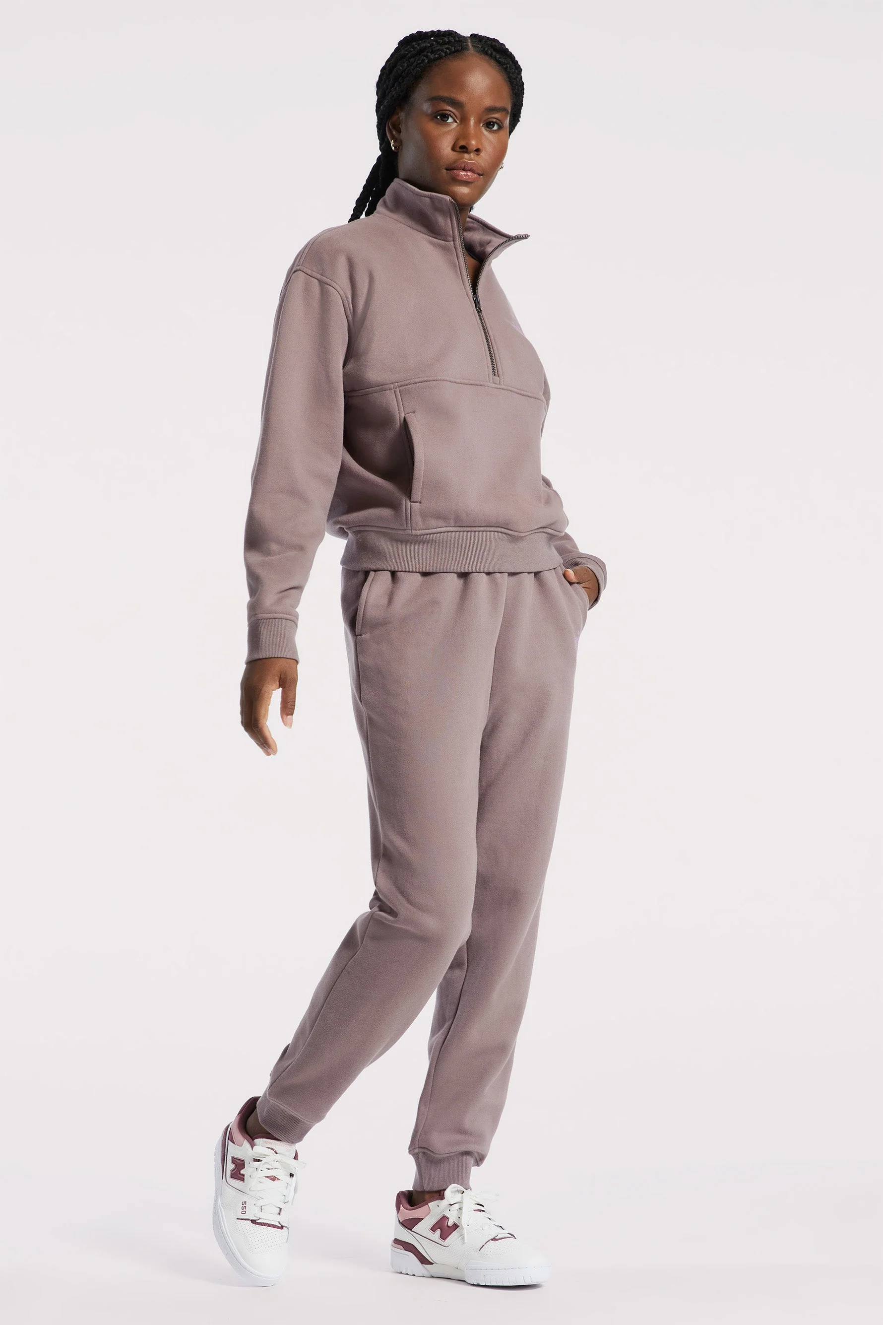BANDIER Les Sports Bandier 1/2 Zip Sweatshirt - Iron/regal Orchid - Image 6