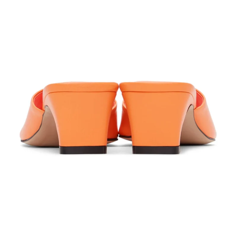 Womens | LOW CLASSIC Slide Heeled Sandal Orange - Image 3