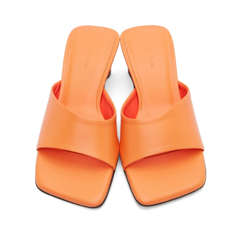 Womens | LOW CLASSIC Slide Heeled Sandal Orange - Image 4
