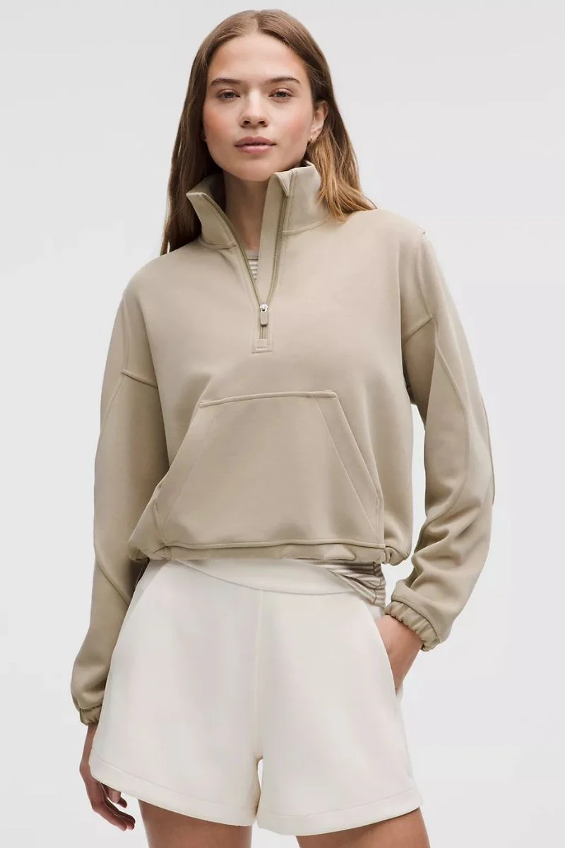 Lululemon Brushed Softstreme Half Zip-Sheer Oak