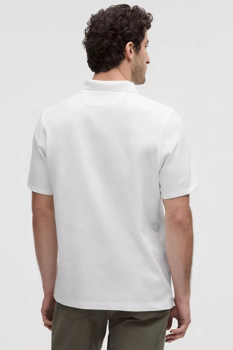 Lululemon Cotton Pique Short-Sleeve Polo Shirt-White - Image 2