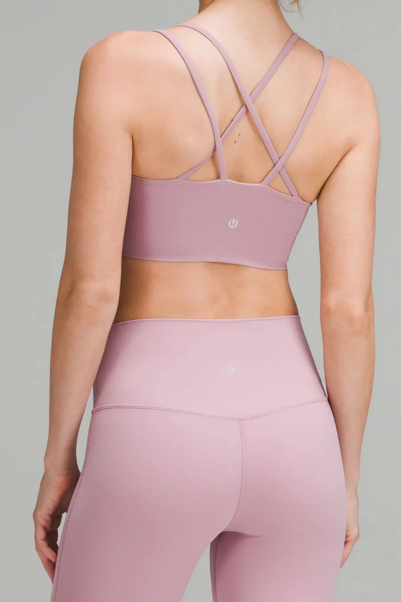 Lululemon Like a Cloud Longline Bra B/C *Ribbed Rose blush - Image 2