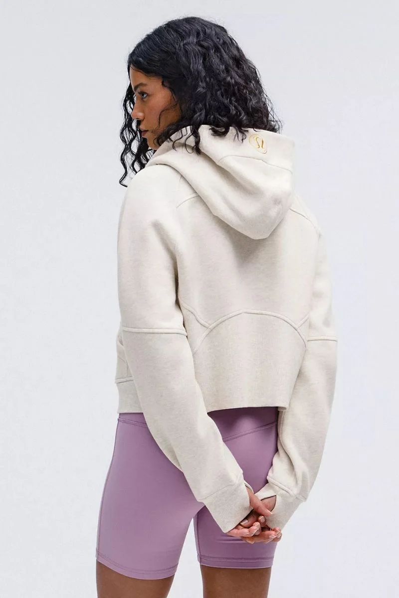 Lululemon Scuba Oversized Half-Zip Hoodie Heathered Bone/Gold - Image 2