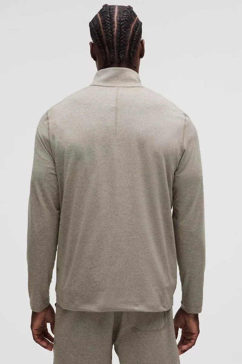 Lululemon Soft Jersey Half Zip-Heathered Warm Ash Grey - Image 2