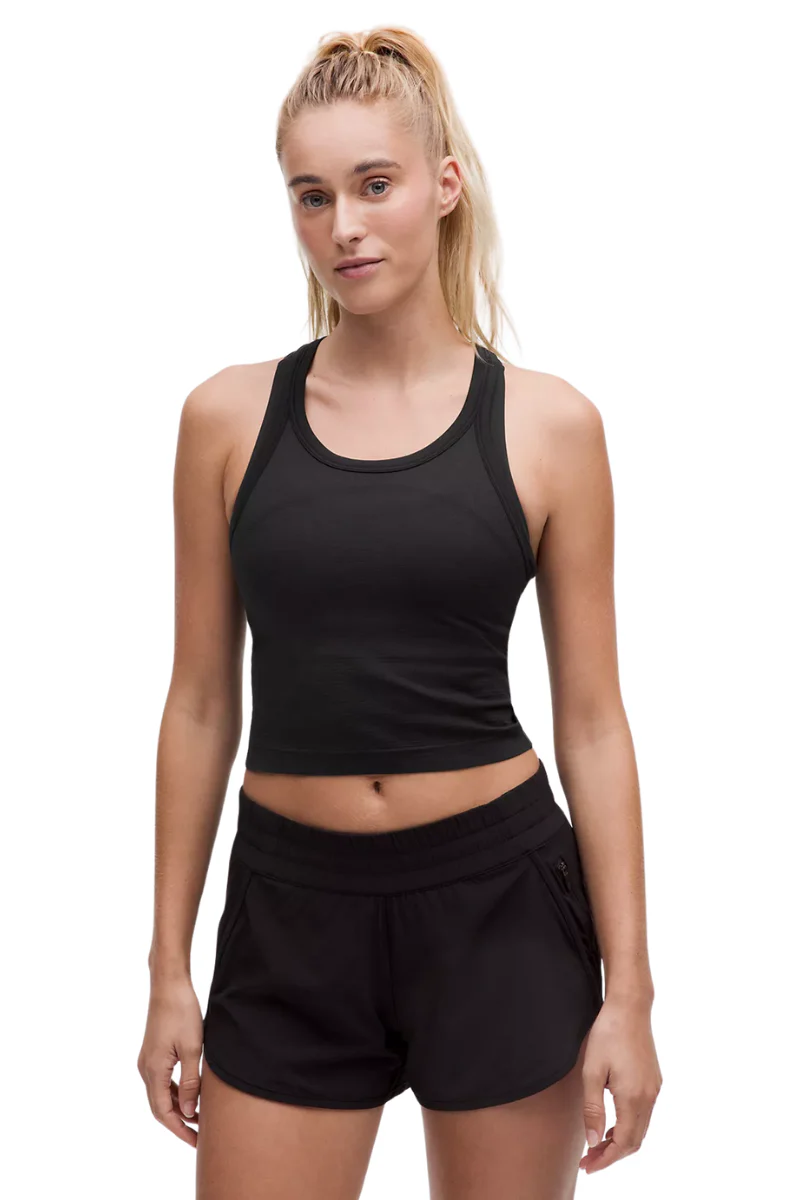 Lululemon Swiftly Tech Cropped Racerback Tank 2.0 In BLK