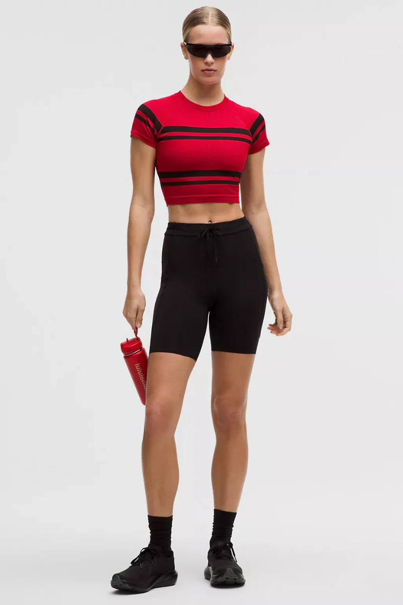 Lululemon Swiftly Tech Cropped Tee 2.0 Stripe - Image 2