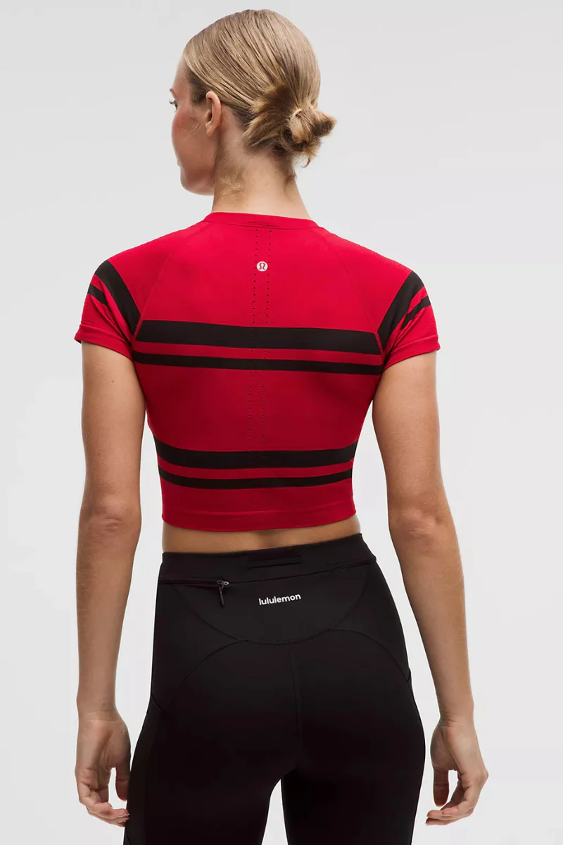 Lululemon Swiftly Tech Cropped Tee 2.0 Stripe - Image 3