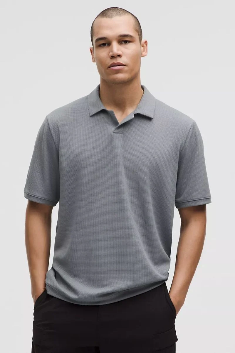 Lululemon Textured Mesh ShortSleeve Polo Solar Grey