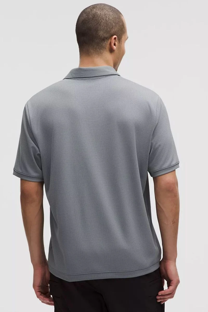 Lululemon Textured Mesh ShortSleeve Polo Solar Grey - Image 2