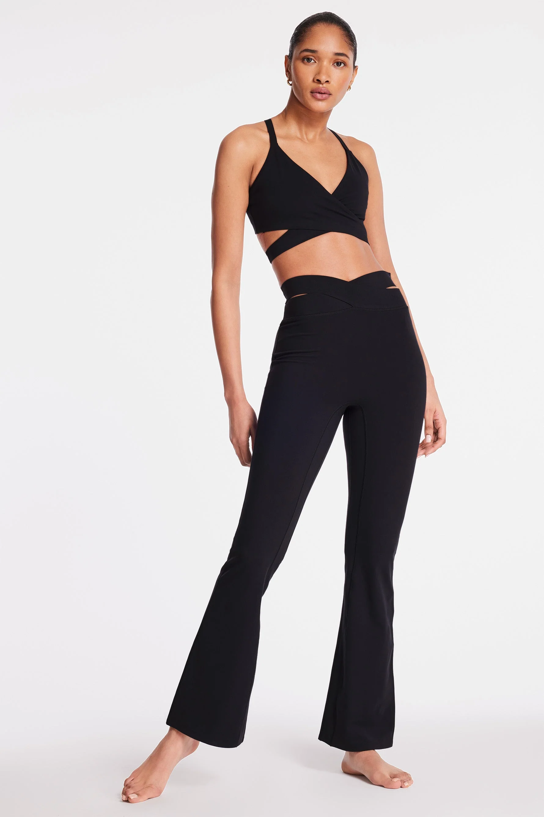 BANDIER Luna Wrap Flare Legging - Black LOK00280 - Image 2