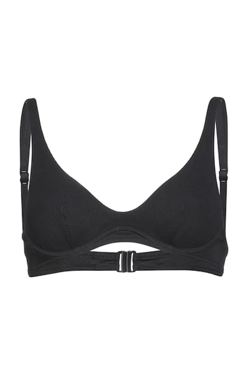 Maison Lejaby Black Ribbed Bikini Top