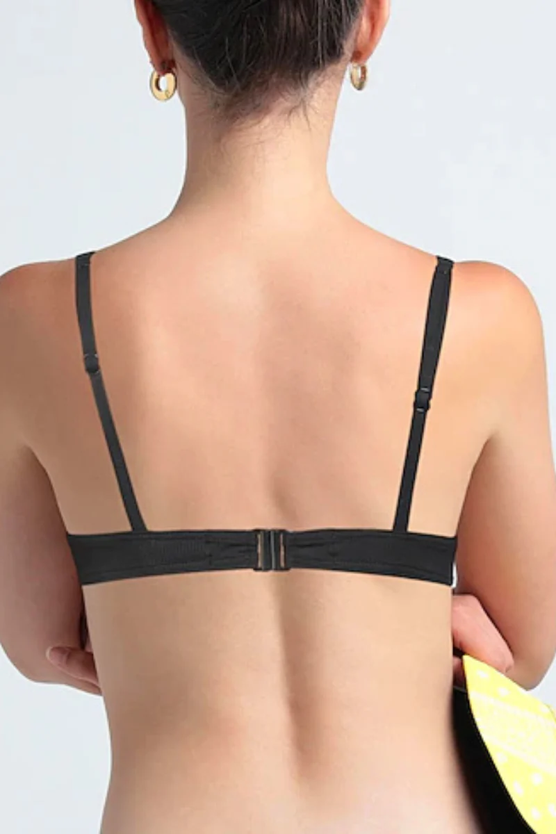 Maison Lejaby Black Ribbed Bikini Top - Image 3