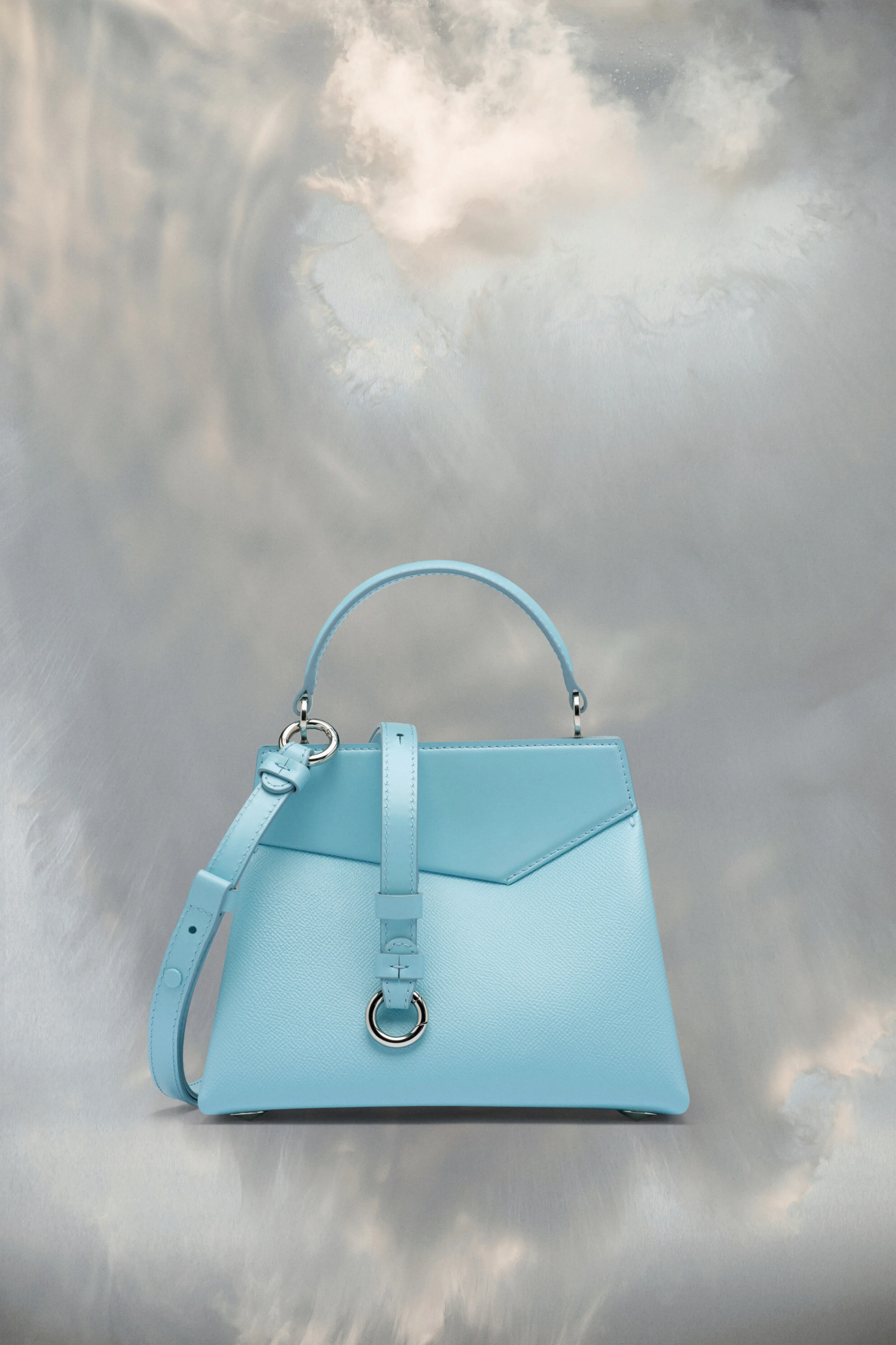 MAISON MARGIELA MEN'S AQUA STRUCTURED LEATHER SHOULDER BAG - Image 3