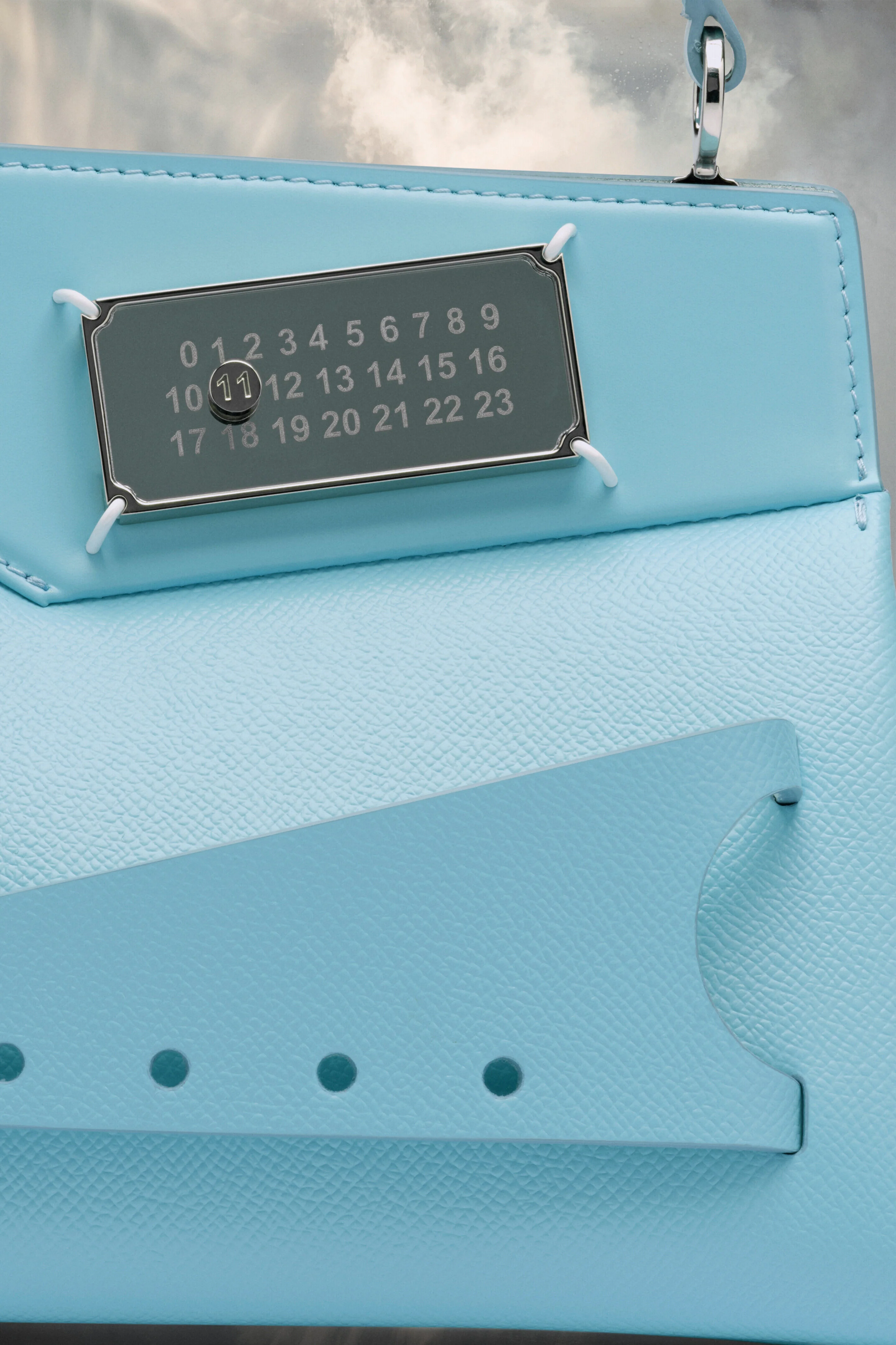 MAISON MARGIELA MEN'S AQUA STRUCTURED LEATHER SHOULDER BAG - Image 5