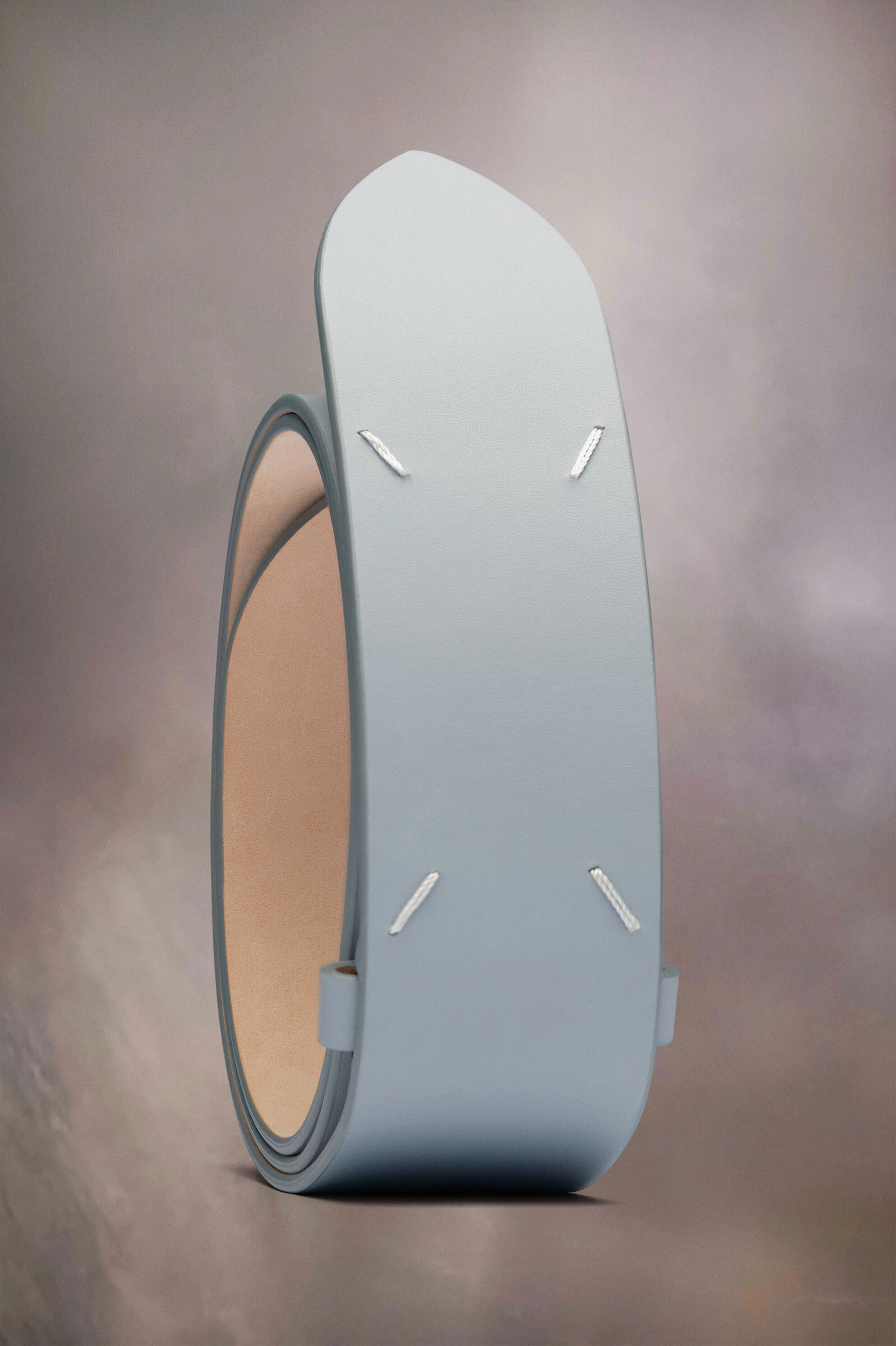 MAISON MARGIELA MEN'S CELESTIAL BLUE LEATHER BELT