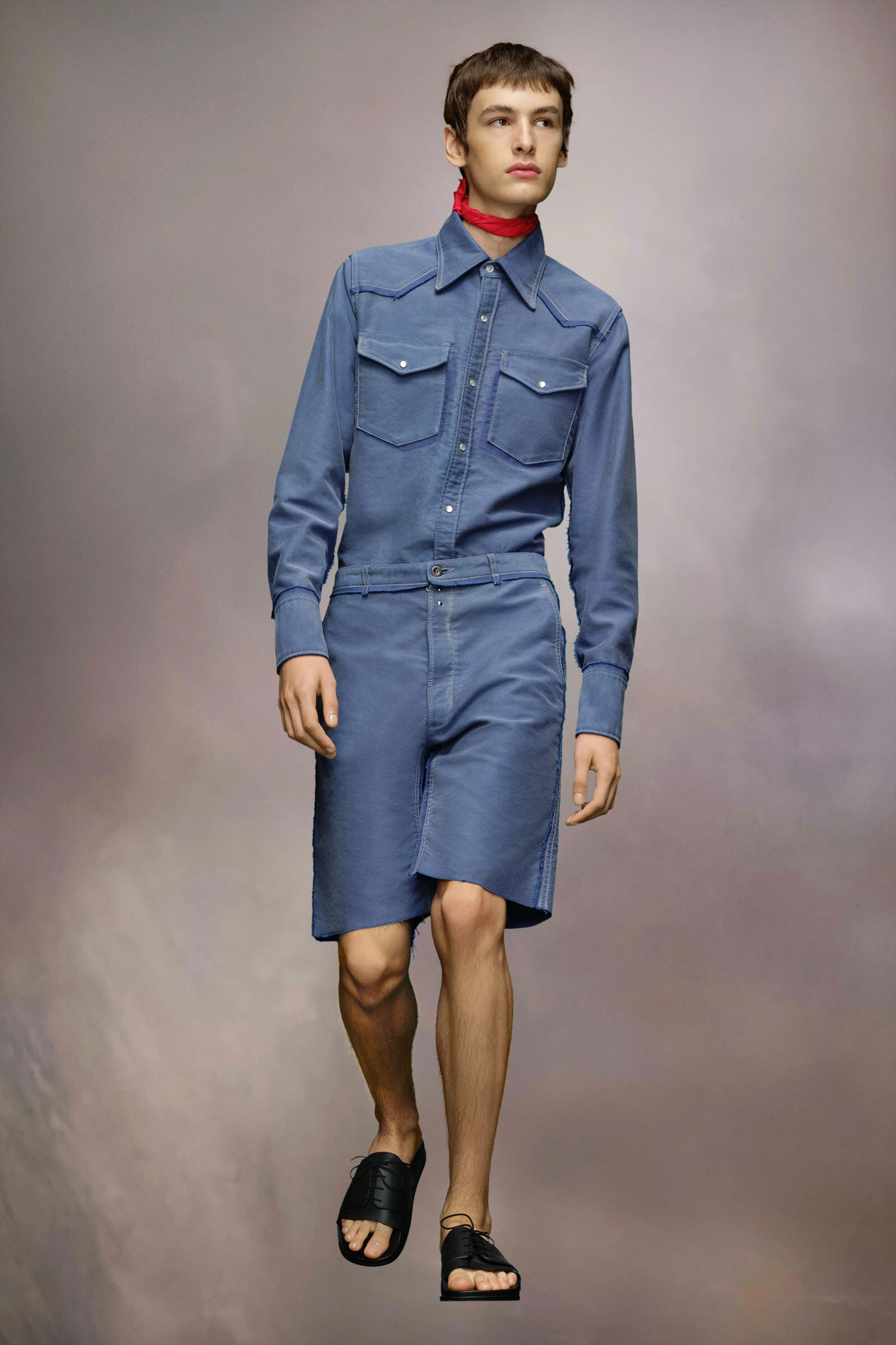 MAISON MARGIELA MEN'S COBALT BLUE TAILORED SHORTS