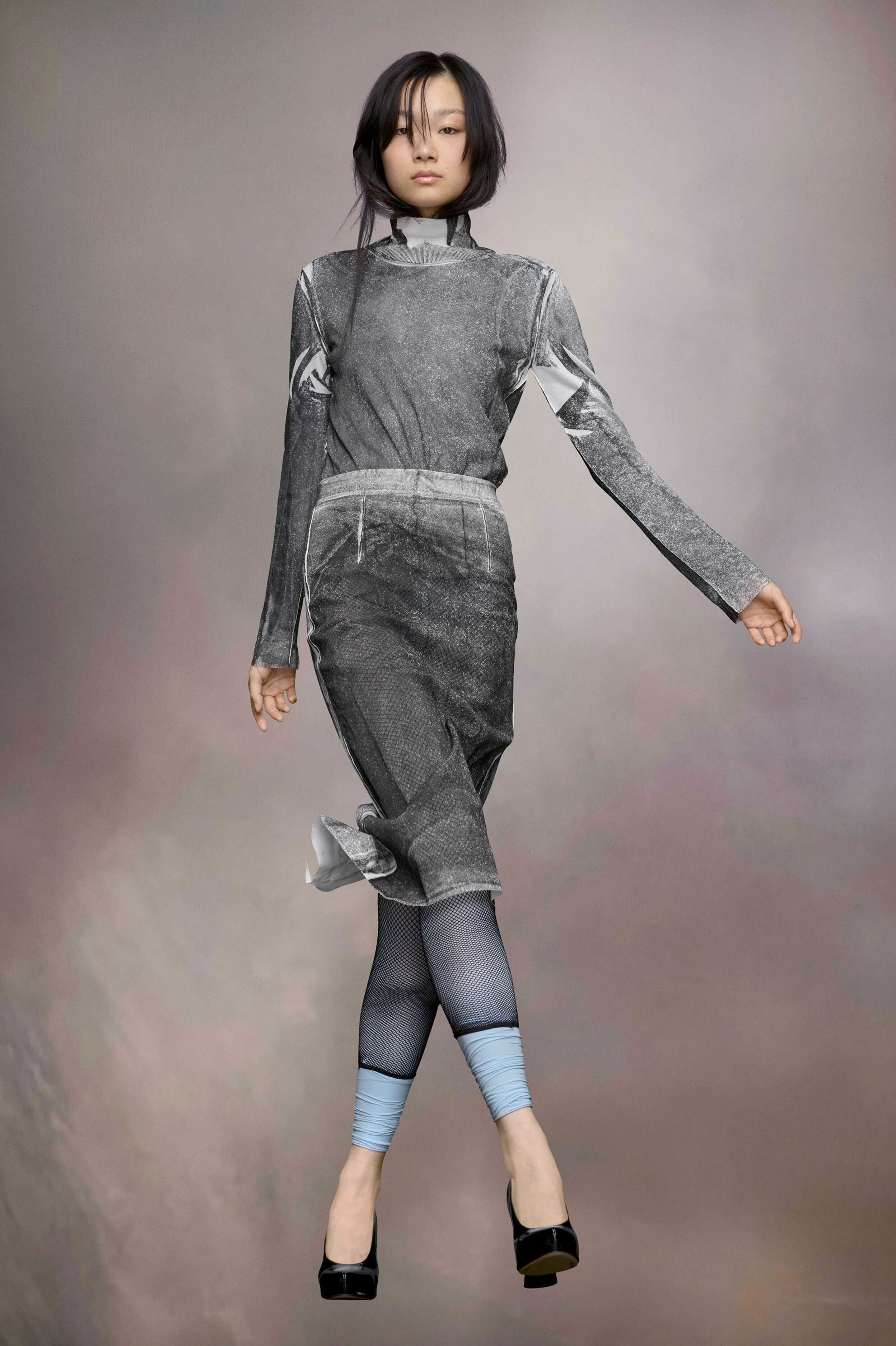 MAISON MARGIELA WOMEN'S OFF-WHITE MIDI SKIRT WITH TEXTURE - Image 2
