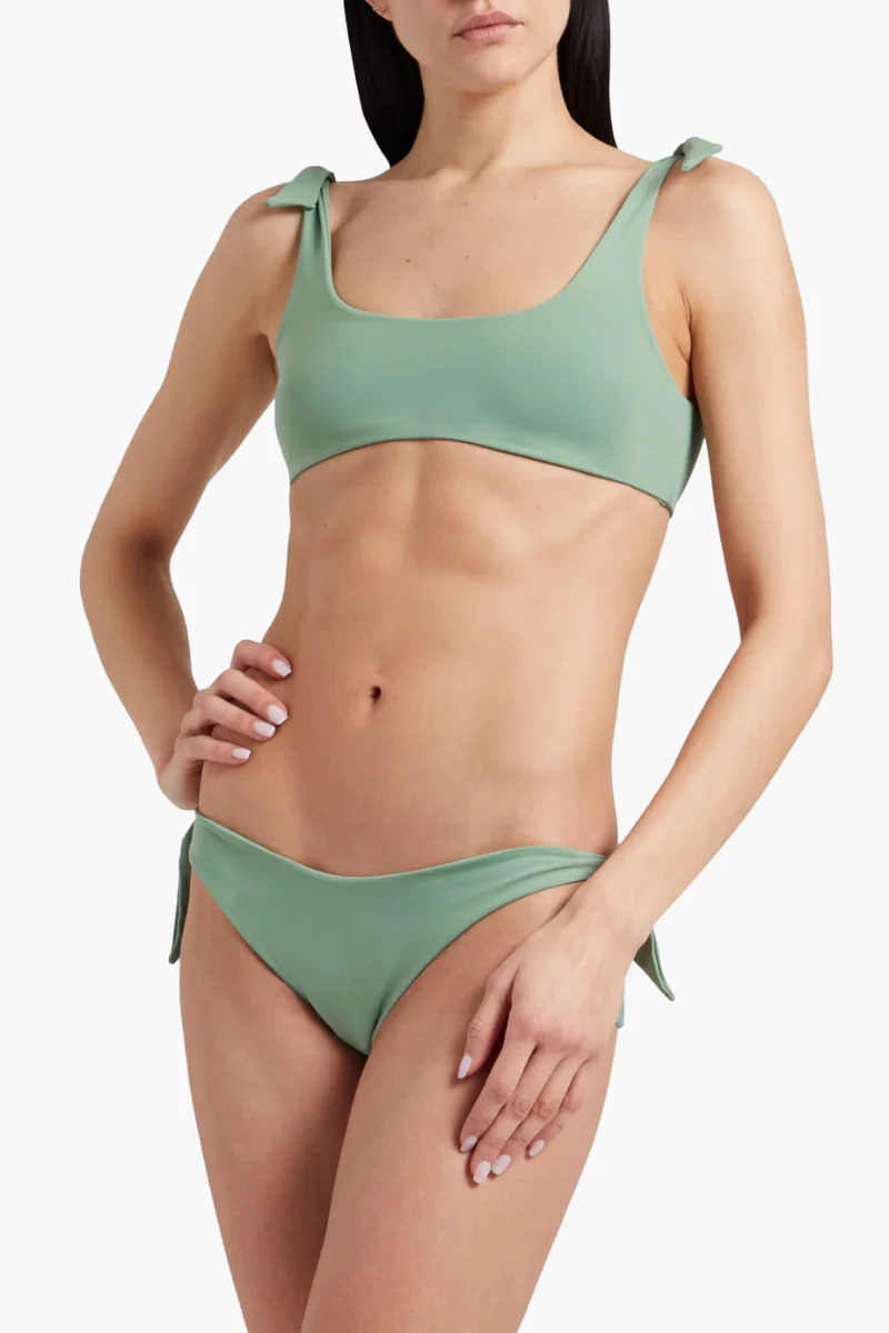 Manebi Knotted Swim Set In Sage Green - Image 2
