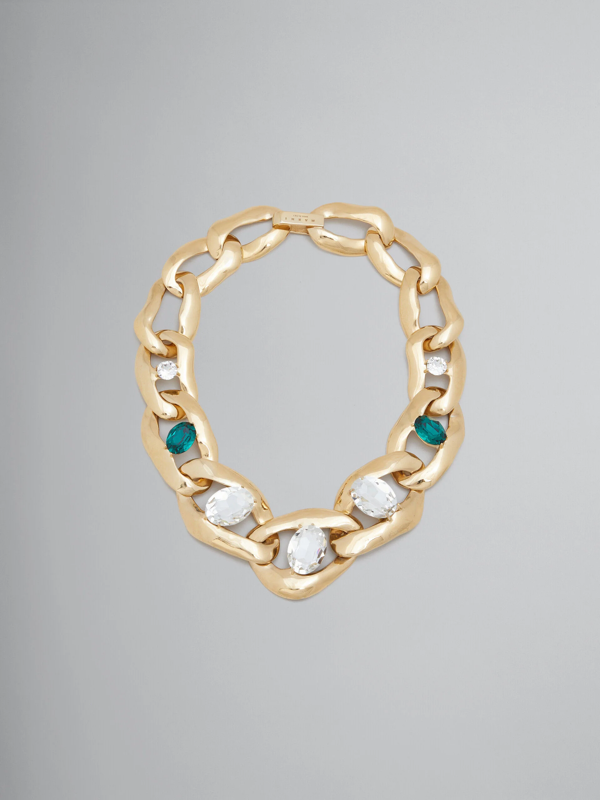 MARNI WOMEN'S GOLD CHAIN NECKLACE WITH GEMSTONES