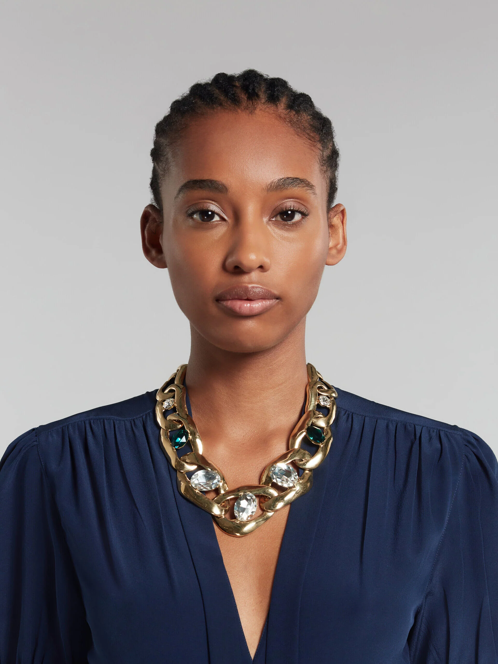 MARNI WOMEN'S GOLD CHAIN NECKLACE WITH GEMSTONES - Image 2