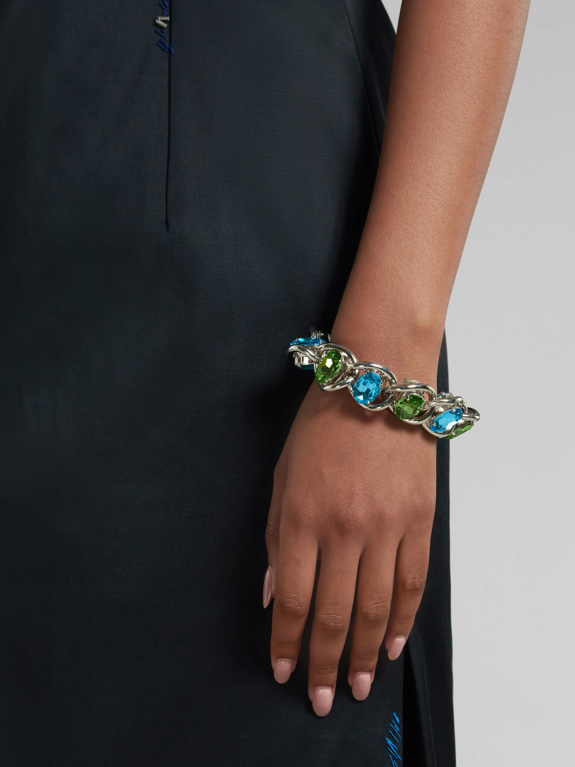 MARNI WOMEN'S AQUAMARINE AND KIWI GEMSTONE BRACELET - Image 2